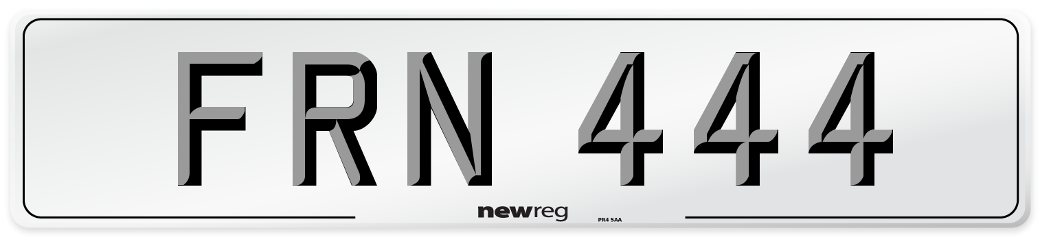 FRN 444 Number Plate from New Reg